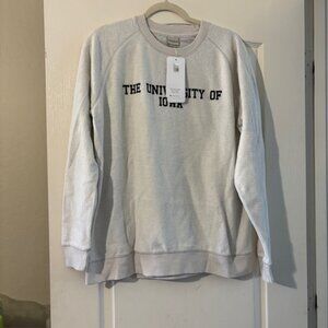 NWT Chicka-d Women's University of Iowa Standard Home Base Crew, White, Large